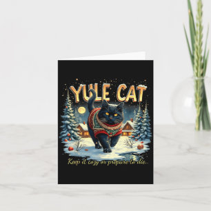Yule Cat Keep It Cozy Funny Winter Quote Card