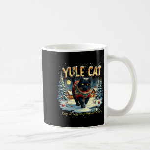 Yule Cat Keep It Cozy Funny Winter Quote  Coffee Mug