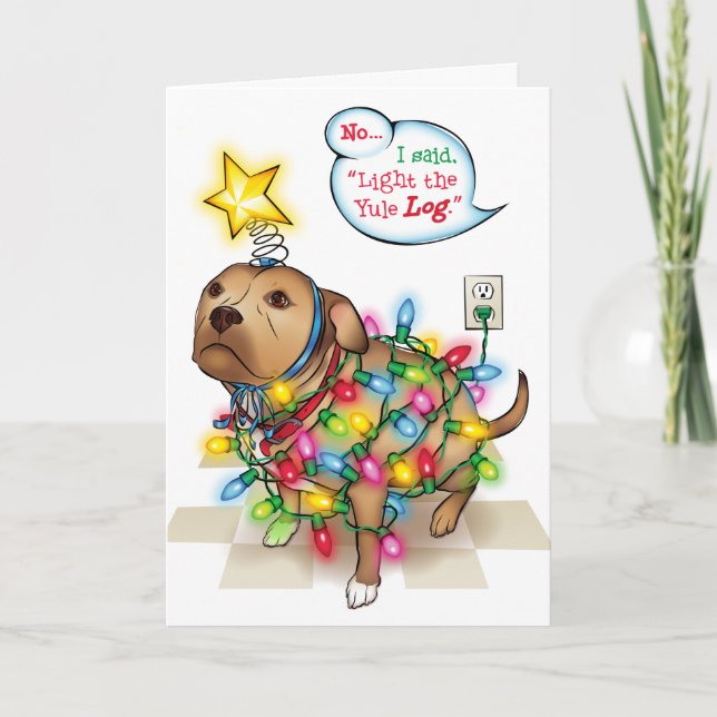 Yule Dog Greeting Card (Front)