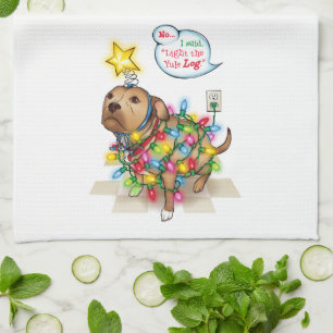 Yule Dog Kitchen Towels