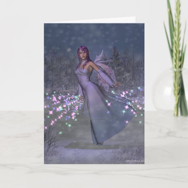 Yule Fairy Greetings Card (Front)