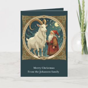 Yule Goat And Jultomten Scandinavian Mythology Card