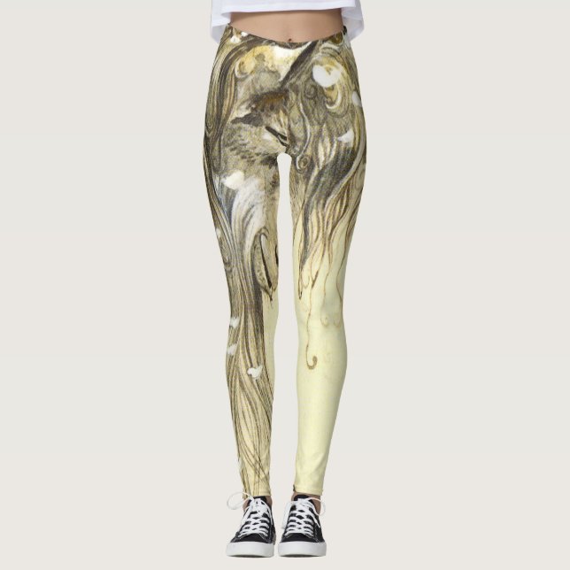 Yule Goat John Bauer Leggings (Front)