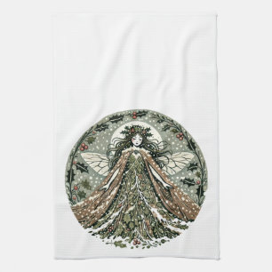 Yule Goddess Winter Solstice                       Tea Towel
