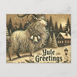 Yule Greetings - Festive Goat Holiday Art