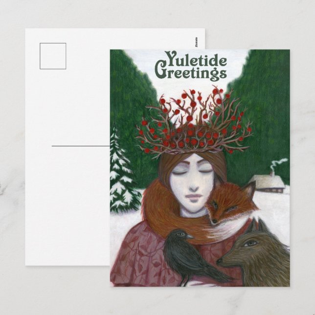 Yule Greetings Holiday Postcard (Front/Back)