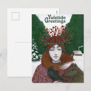 Yule Greetings Holiday Postcard