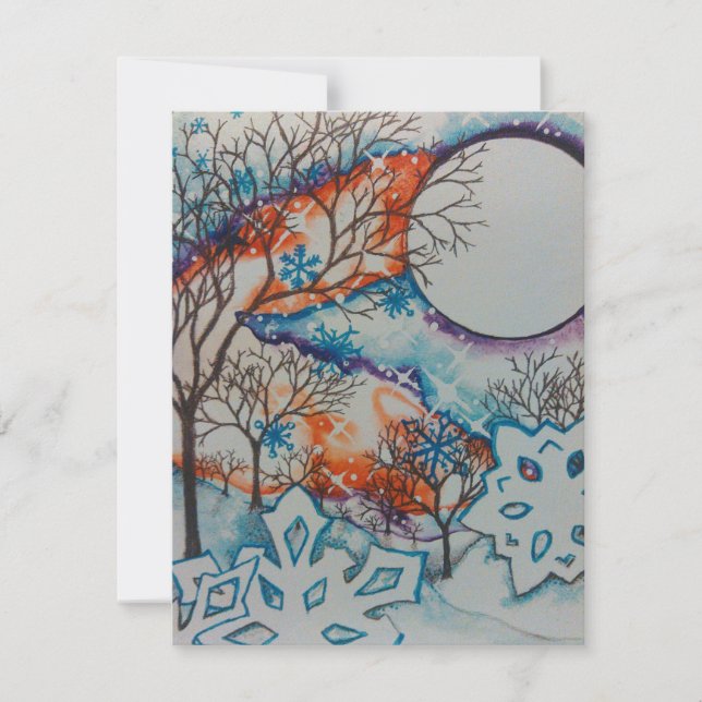 Yule Holiday Cheer Christmas Invite Snow Card (Front)