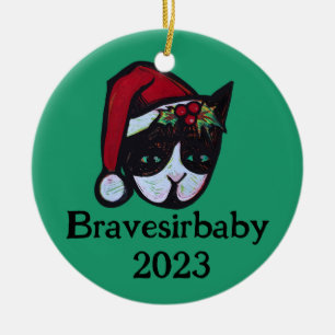 Yule Kitty Cat                                     Ceramic Tree Decoration