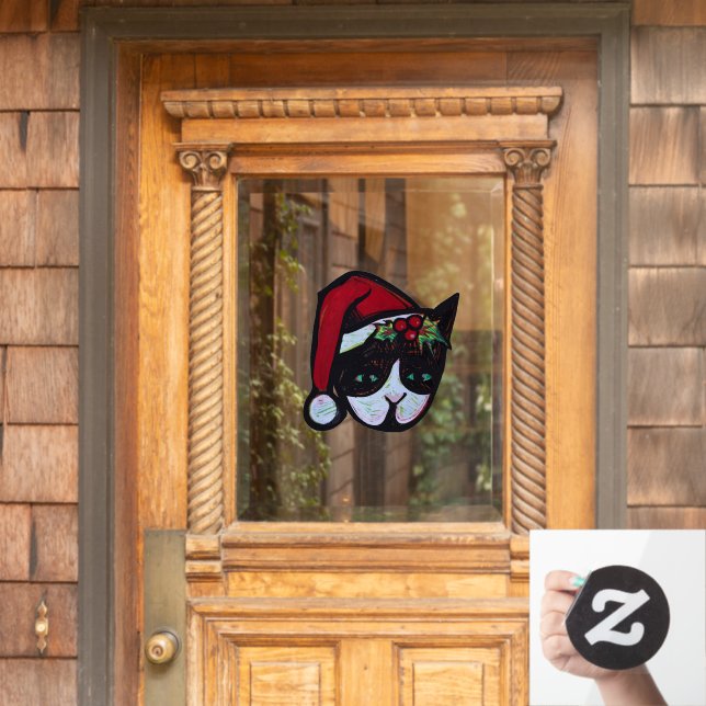 Yule Kitty Cat                                     Window Cling (Home Door)