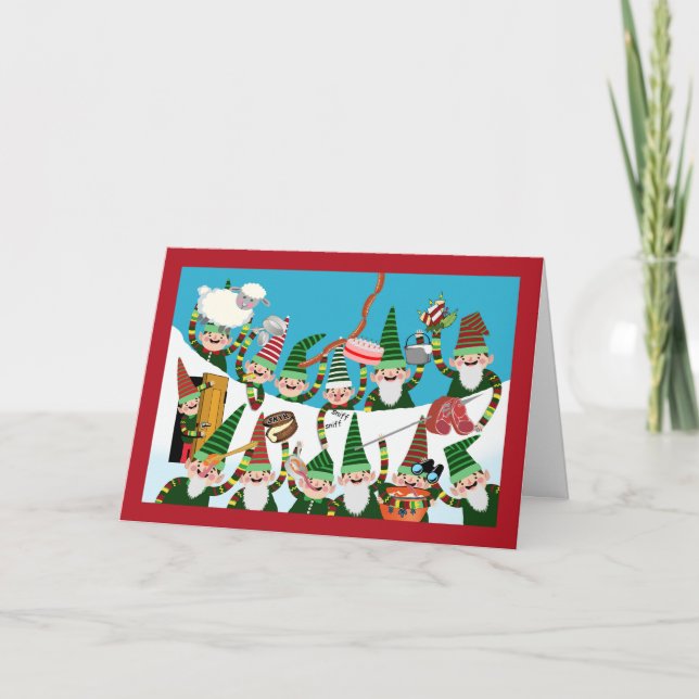 Yule Lads of Iceland, Christmas Pranksters in Snow Card (Front)
