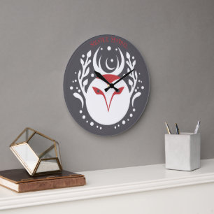 Yule Owl Large Clock