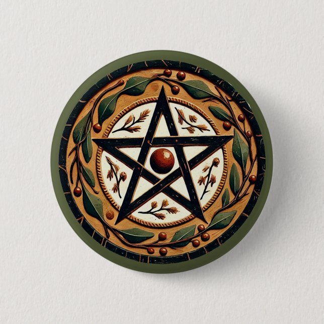 Yule Pentacle                                      6 Cm Round Badge (Front)
