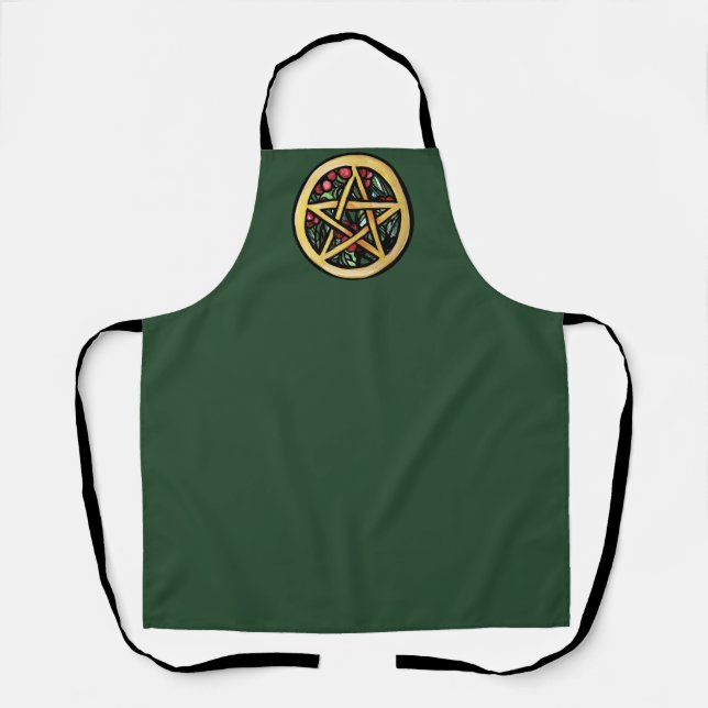 Yule Pentacle  Pagan Winter Solstice Symbol        Apron (Front)