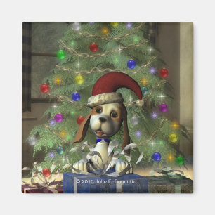 Yule Puppy Magnet