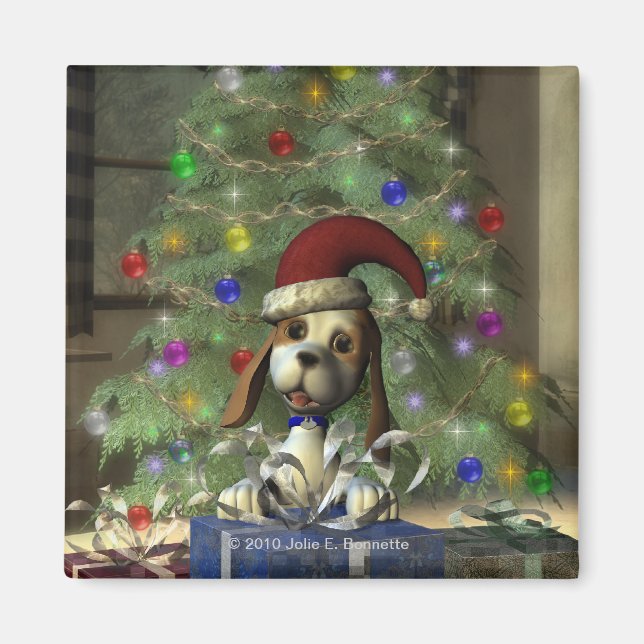 Yule Puppy Magnet (Front)