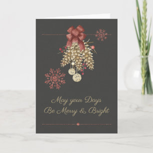 Yule Sabbat Merry & Bright Greeting Card
