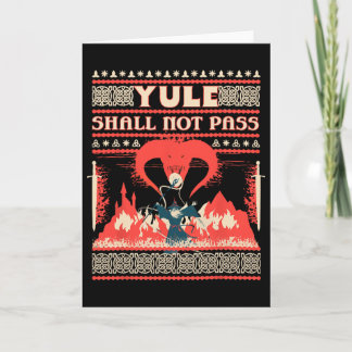 Yule Shall Not P Fantasy Wizard Holiday Pun Funny  Card