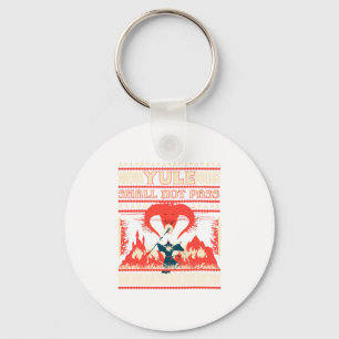 Yule Shall Not P Fantasy Wizard Holiday Pun Funny  Key Ring