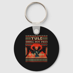 Yule Shall Not P Fantasy Wizard Holiday Pun  Key Ring