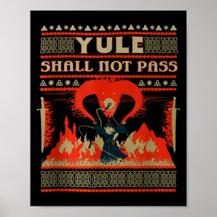 Yule Shall Not P Fantasy Wizard Holiday Pun  Poster
