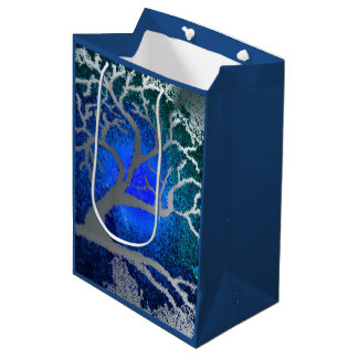 Yule silver tree gift bags