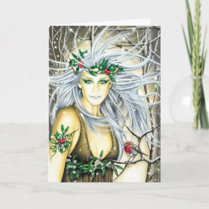 Yule Snow Queen Faerie Holiday Card
