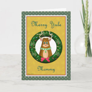 Yule Stag Wreath for Mummy Card