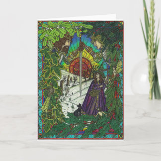Yule,The Oak King and the Holly King Holiday Card