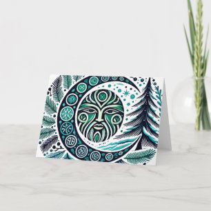 Yule Winter Solstice Greenman                      Card