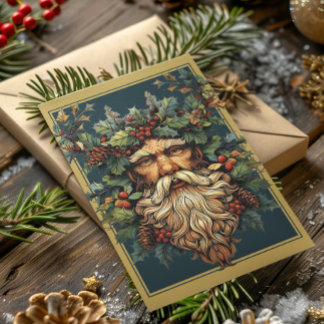 Yule Winter Solstice Holly King Holiday Card