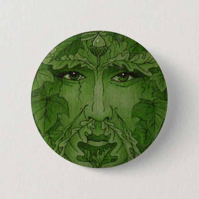 yuleking green 6 cm round badge (Front)