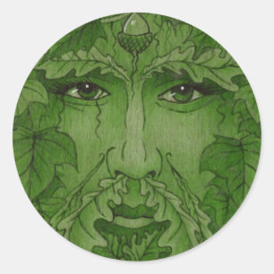 yuleking green classic round sticker