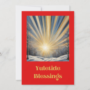 Yuletide Blessings Blank Flat Holiday Card