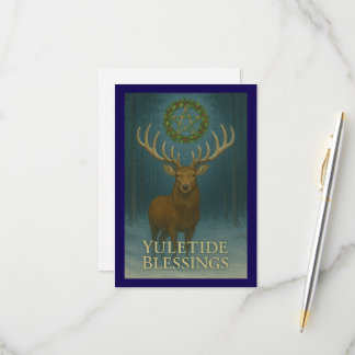 Yuletide Blessings Stag Invitation Card