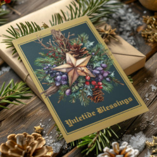 Yuletide Blessings Winter Solstice Holiday Card