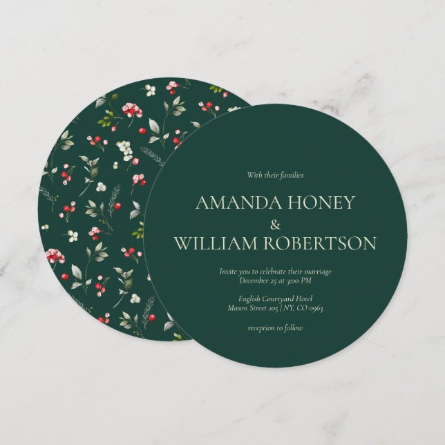 Yuletide Bliss: Christmas Wedding Card (Front/Back)