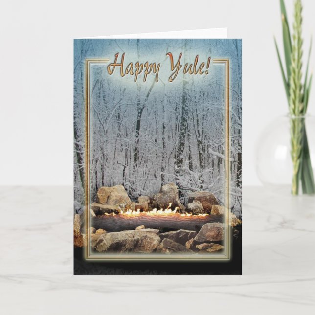 Yuletide Burning Log(: Holiday Card (Front)