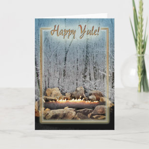 Yuletide Burning Log(: Holiday Card