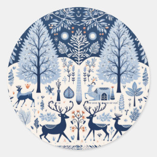 Yuletide Decor Classic Round Sticker