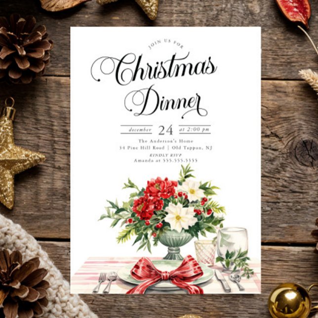 Yuletide Elegance Christmas Dinner  Invitation (Creator Uploaded)