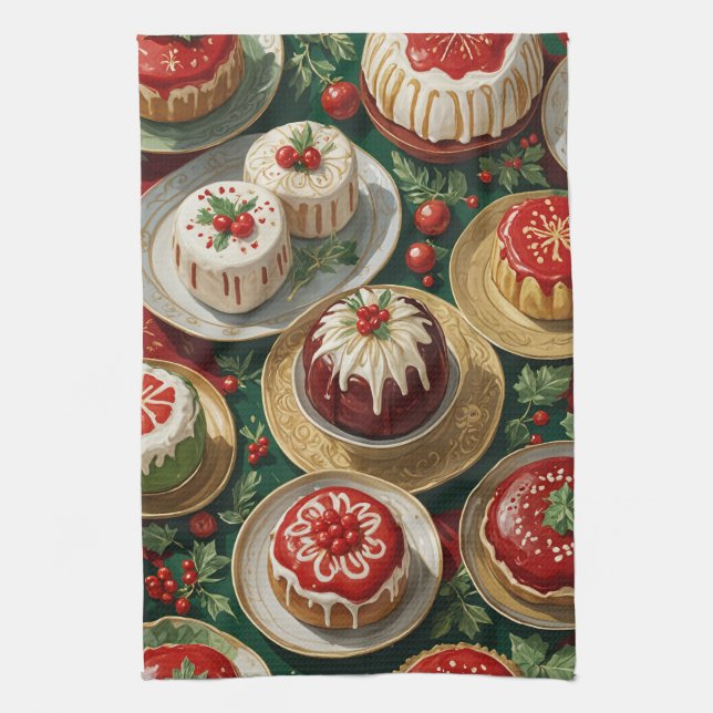 Yuletide Feast Tea Towel (Vertical)