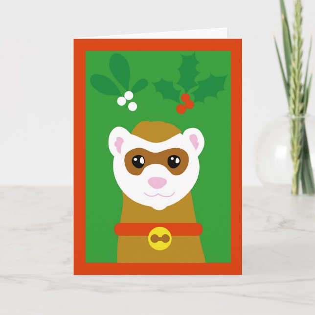 Yuletide ferret holiday card (Front)