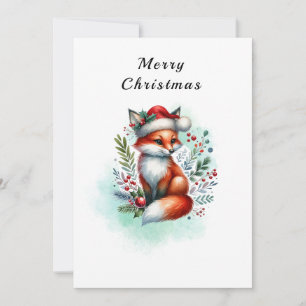 Yuletide Fox Christmas Greetings Holiday Card
