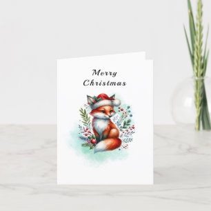 Yuletide Fox Christmas Greetings Holiday Card