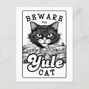Yuletide Greetings - Beware the Yule Cat Holiday Postcard