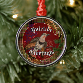 Yuletide Greetings Northern Flicker Metal Tree Decoration