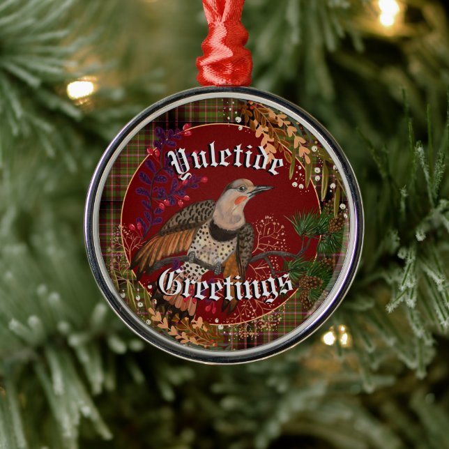 Yuletide Greetings Northern Flicker Metal Tree Decoration (Tree)