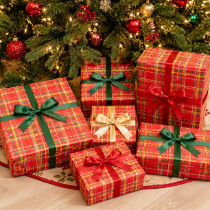 Yuletide Hearth Plaid Wrapping Paper