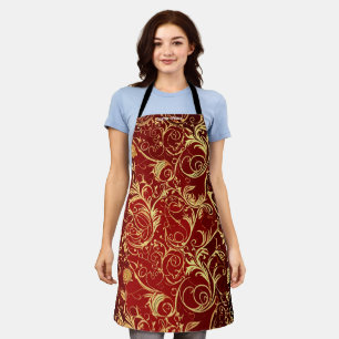 Yuletide Opulence: Golden Threads of Christmas Apron